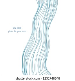 Esbozar ondas aisladas sobre fondo blanco. Diseño de portada de álbum vectorial, libro de colorear, anti-estrés. invitaciones de boda, tarjetas, tarjetas de visita.