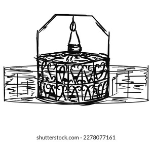 sketch of the well of zam zam