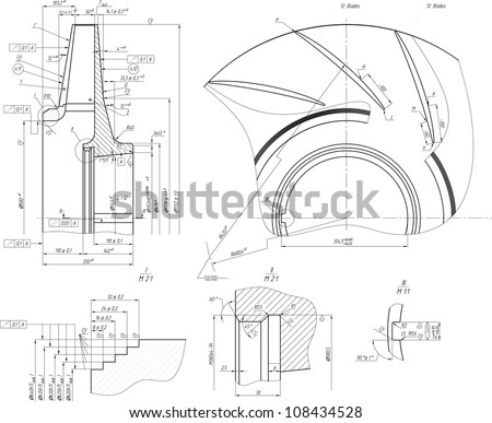 Sketch Wheel iCentrifugali iPumpi Vector EPS 10 Stock Vector 