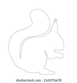 sketch, white squirrel, on white background, icon, black