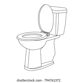  sketch white toilet bowl