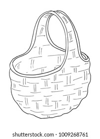 Sketch wicker basket. Freehand drawing with a marker. Sketch. Vector