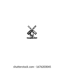 sketch of windmill cartoon design
