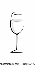 sketch of wine glass