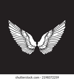 Sketch Wings Pair Hand Drawn Angel Stock Vector