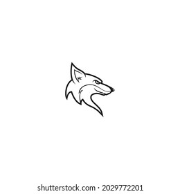 Skizze des Wolffuchs-Logos, Illustration von Schwarz-Weiß