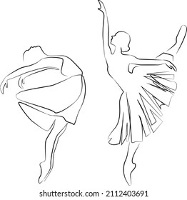 boceto de una mujer en un baile de vestir bailarina línea de arte continuo icono de arte 