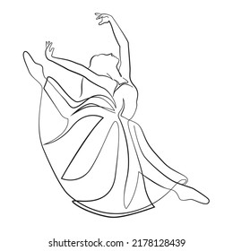 Sketch Woman Dress Ballet Dancer Line Stock Vector (Royalty Free ...