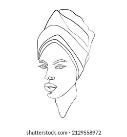  Sketch of woman in minimal linear style on white background. 