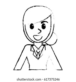 sketch woman portrait smling