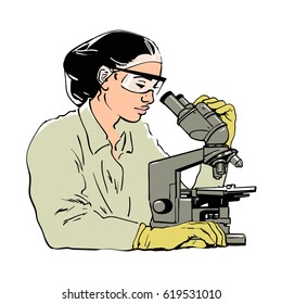 29 Looking Through Microscope Sketch Images, Stock Photos & Vectors ...