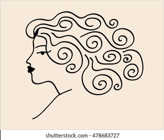 Sketch woman vector