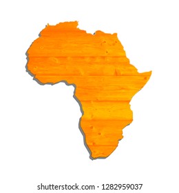 Sketch wooden african continent map banner. Wood africa style poster. Flat wooden africa image. Dark Continent ligneous abstract. Africa wood map background. African continent timbered silhouette