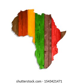 Sketch wooden african continent map banner. Wood africa style poster. Flat wooden africa image. Dark Continent ligneous abstract. Africa wood map background. African continent timbered silhouette