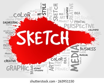 SKETCH word cloud concept