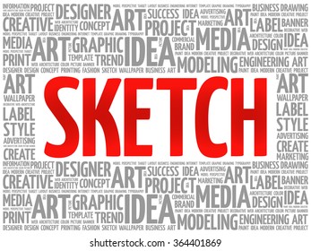 SKETCH word cloud, creative business concept background