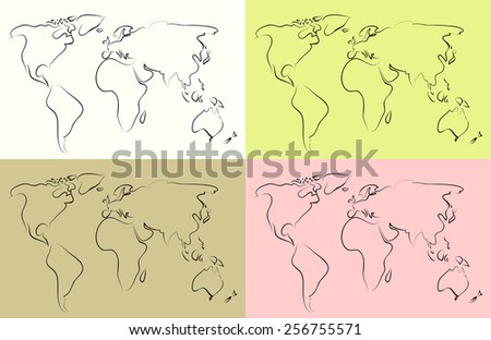 Sketch of world map