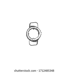sketch of wrist watch logo icon design with scribble doodle style