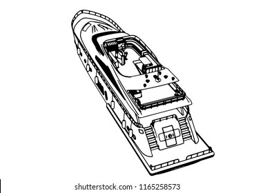 sketch of a yacht vector
