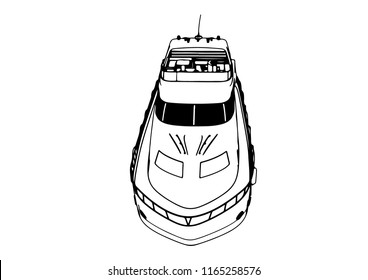 sketch of a yacht vector