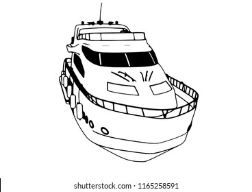 sketch of a yacht vector