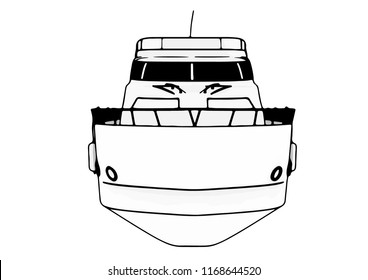 sketch of a yacht vector