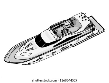 sketch of a yacht vector