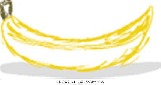 A sketch of a yellow banana, vector, color drawing or illustration. 