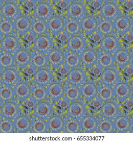 Sketch in yellow and brown colors. Vector illustration. Vivid repeating - For easy making seamless pattern use it for filling any contours.