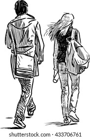 sketch of the young couple