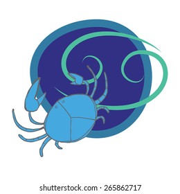 Sketch Zodiac Sign Cancer Stock Vector (Royalty Free) 265862717 ...