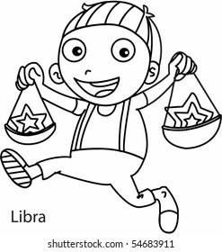 Sketch of zodiac sign libra on white background