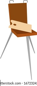 Sketchbook easel, illustration, vector on white background.