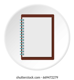 Sketchbook icon in flat circle isolated on white background vector illustration for web