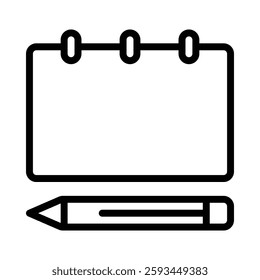 Sketchbook icon illustration in line style. Perfect for website mobile app presentation. Suitable for any user interface and user experience