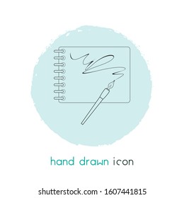 Sketchbook icon line element. Vector illustration of sketchbook icon line isolated on clean background for your web mobile app logo design.
