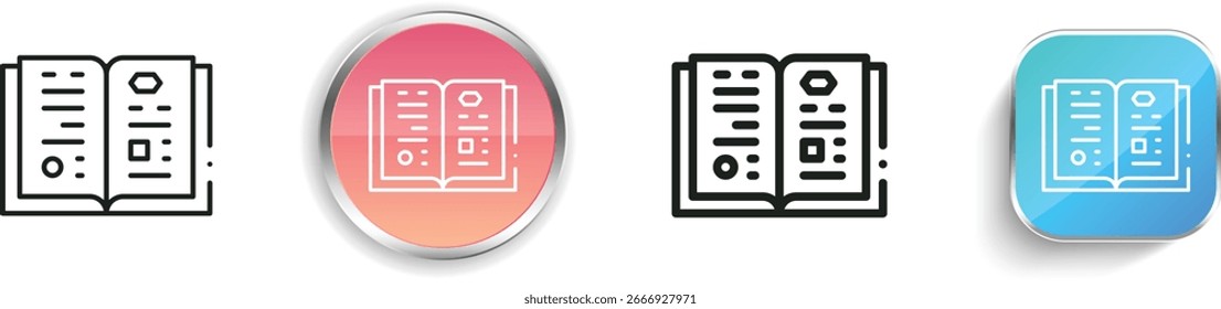 sketchbook icon. Thin Linear, Regular and Button Style Design Isolated On White Background