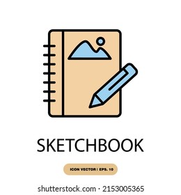 sketchbook icons  symbol vector elements for infographic web