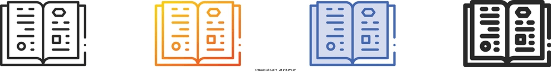 sketchbook icon.Thin Linear, Gradient, Blue Stroke and bold Style Design Isolated On White Background