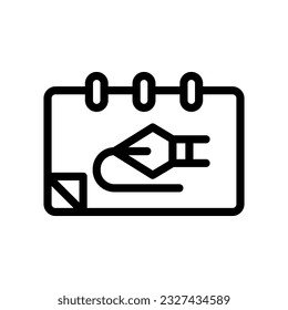 sketchbook line icon illustration vector graphic. Simple element illustration vector graphic, suitable for app, websites, and presentations isolated on white background