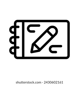 sketchbook line icon illustration vector graphic. Simple element illustration vector graphic, suitable for app, websites, and presentations isolated on white background