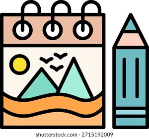 Sketchbook New Creative Vector Icons Design