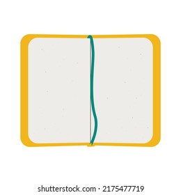 Libro de esbozo, tabulación abierta con hojas en blanco. Elemento de diseño de vectores.