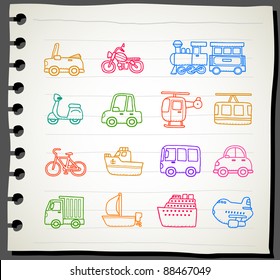 Sketchbook  series |  car,transportation,vehicle icon set