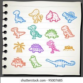 Sketchbook series | Dinosaur icon set