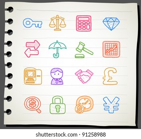 Sketchbook series |  finance,banking, business,office,internet icon set