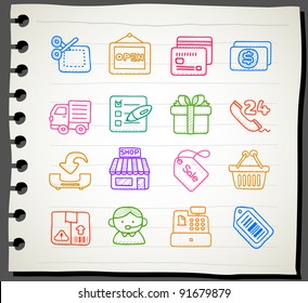 Sketchbook series | shopping,business,office,internet icon set