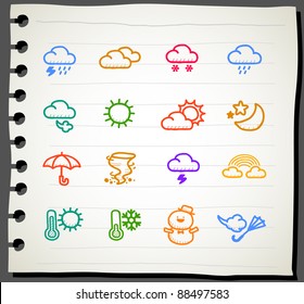 Sketchbook series | weather , season ,natural icon set