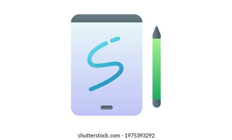 sketchbook tablet drawing single isolated icon with smooth style