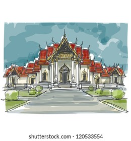 Sketchbook Thailand temple : EPS.10 vector